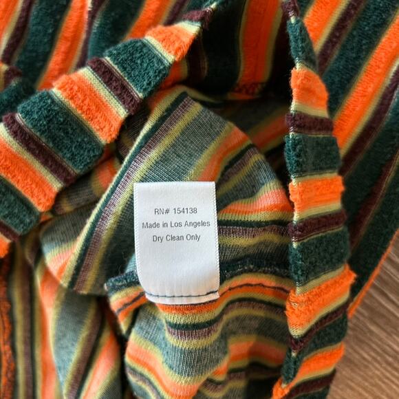 STAUD Striped Green and Tan Midi Dress - Picture 13 of 16